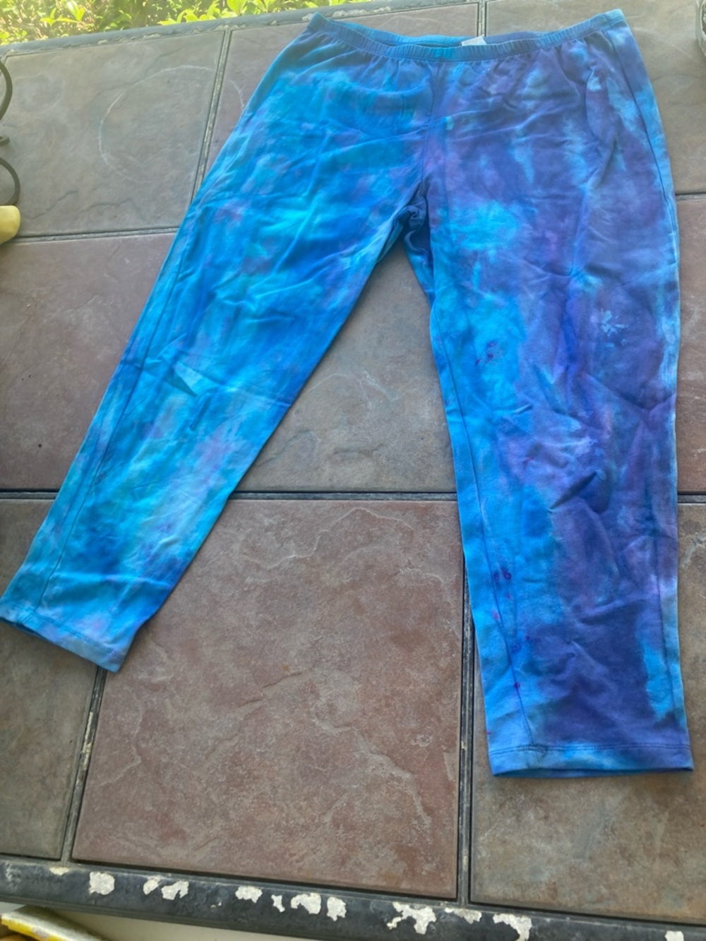 Hand Crafted Blue & Purple Tie-Dye Leggings
